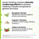Lifeseasons Neuroq Smart Thinking Supplement Pills - Brain Power + Mental Focus Booster - Supports Memory Recall & Attention - Bacognize Bacopa, Cognizin Citicoline & Coffee Extract - 60 Capsules