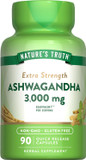 Nature'S Truth Ashwagandha Capsules | 3000Mg | 90 Count | Extra Strength | Ashwagandha Root Supplement With Black Pepper | Non-Gmo & Gluten Free Supplement