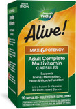 Nature'S Way Alive! Max6 Potency Multivitamin, High Potency Antioxidant Vitamins A,C, E & B-Vitamins Including Methylated B12 & Folate To Support Daily Energy Metabolism*, 90 Capsules