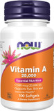 Now Supplements, Vitamin A (Fish Liver Oil) 25,000 Iu, Essential Nutrition, 100 Softgels