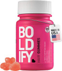 Boldify Hair Gummies - Sugar Free - Biotin Gummies - Fast Acting Vegan Hair Skin And Nails Vitamins For Hair Growth - Natural Strawberry Hair Growth Gummies - 5000Mcg Biotin/Serving, 30 Day Supply