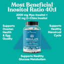 Regulate Menstrual Cycle Support  Hormone Balance At Optimal 40:1 Myo-Inositol & D-Chiro Inositol  Pcos Supplement For Period Consistency, Menstrual & Ovulation Support  120 Vegan Soft Capsules