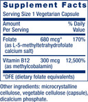 Life Extension Bioactive Folate & Vitamin B12, Promotes Heart, Brain & Gi Tract Health, Non-Gmo, Gluten-Free, Vegetarian, 90 Capsules