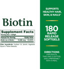 Nature'S Bounty Biotin, Supports Healthy Hair, Skin And Nails, 10,000 Mcg, Rapid Release Softgels, 180 Ct