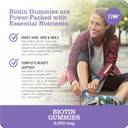 Naturewise Biotin Gummies - Hair, Skin And Nails Supplement - Vitamin B7 5000Mcg Supports Hair And Nail Strength - Strawberry-Kiwi Flavor - Vegan, Non-Gmo, Gluten Free - 60 Count[1-Month Supply]