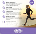 Naturewise Biotin Gummies - Hair, Skin And Nails Supplement - Vitamin B7 5000Mcg Supports Hair And Nail Strength - Strawberry-Kiwi Flavor - Vegan, Non-Gmo, Gluten Free - 60 Count[1-Month Supply]