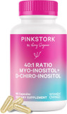 Pink Stork Myo-Inositol & D-Chiro Inositol - Ovarian Support Vitamin - 40:1 Blend To Support Hormone Balance For Women, Conception, Metabolism - Fertility Supplements For Women - 90 Capsules