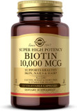 Solgar Biotin 10,000 Mcg, 60 Vegetable Capsules - Energy, Metabolism, Promotes Healthy Skin, Nails & Hair - Super High Potency - Non-Gmo, Vegan, Gluten Free, Dairy Free, Kosher - 60 Servings
