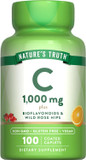 Vitamin C Bioflavonoids & Rose Hips | 1000Mg | 100 Caplets | Vegetarian, Non-Gmo, Gluten Free | By Nature'S Truth