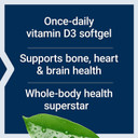 Life Extension Vitamin D3 125 Mcg (5000 Iu), Bone Health, Brain Performance, Immune System Support, Gluten-Free, Non-Gmo, Once Daily, Two-Month Supply, 60 Softgels