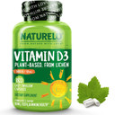 Naturelo Vitamin D - 5000 Iu - Plant Based From Lichen - Natural D3 Supplement For Immune System, Bone Support, Joint Health - High Potency - Vegan - Non-Gmo - Gluten Free - 180 Capsules