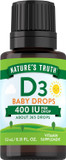 Nature'S Truth Vitamin D Drops For Infants | 400 Iu | 9.2 Ml | D3 Drops For Kids | Vegetarian, Non-Gmo, Gluten Free Supplement