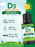 Nature'S Truth Vitamin D Drops For Infants | 400 Iu | 9.2 Ml | D3 Drops For Kids | Vegetarian, Non-Gmo, Gluten Free Supplement