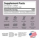 Zahler - Advanced Vitamin D3 5000 Iu Softgels (250 Count) Kosher Vegetarian Friendly Vitamin D For Immune Support, Bone, Teeth & Muscle Health - Daily D3 Vitamin Supplement For Adults - Easy Swallow V