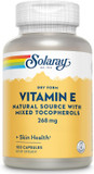Solaray Vitamin E 400 Iu (268Mg), Dry Form - Natural Source, Mixed Tocopherols Vitamin E - Antioxidant Supplement, Pms And Menopause Support - 60-Day Guarantee, Lab Verified - 100 Serv, 100 Capsules