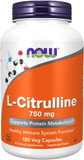 Now Foods Supplements, L-Citrulline 750 Mg, Supports Protein Metabolism*, Amino Acid, 180 Veg Capsules