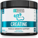 Zhou Nutrition Creatine Monohydrate Powder, Pure Unflavored Creatine Powder, Workout Recovery, Physical Performance Support, Vegan, Non-Gmo, Gluten Free, Made Without Soy, 45 Servings