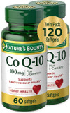 Nature'S Bounty Coq10 100Mg Plus L-Carnitine, Supports Heart Health, Dietary Supplement Twin Pack, 120 Softgels