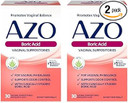 Azo Boric Acid Vaginal Suppositories, Helps Support Odor Control And Balance Vaginal Ph With Clinically Studied Boric Acid, Non-Gmo, 30 Count (Pack Of 2)
