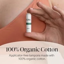 Cora 100% Organic Cotton Non-Applicator Tampons | Ultra-Absorbent, Unscented, Natural, Non-Toxic, Applicator Free | Eco-Conscious (36 R/S Tampons)