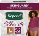 Depend Silhouette Adult Incontinence And Postpartum Underwear For Women, Large, Maximum Absorbency, Berry, 52 Count (2 Packs Of 26), Packaging May Vary