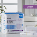 Mckesson Extended Wear Stretch Briefs, Incontinence, Maximum Absorbency, Medium, 14 Count, 4 Packs, 56 Total