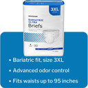 Mckesson Bariatric Ultra Briefs, Incontinence, Heavy Absorbency, 3Xl, 8 Count, 4 Packs, 32 Total
