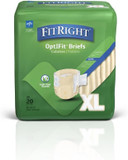 Medline Fitright Ultra Adult Diapers, Disposable Incontinence Briefs With Tabs, Heavy Absorbency, X-Large, 57''-66'', 4 Packs Of 20 (80 Total)