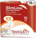Tranquility Slimline Original Adult Disposable Brief, Adult X-Small, Incontinence Care With A Slimmer Fit, Peach Mat Core & Kufguard Technology For Max Comfort, Latex-Free, 10.9Oz Capacity, 100Ct Case