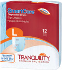 Tranquility Smartcore Adult Disposable Briefs, Incontinence Control With Breathable Kufguard Technology, Fastening Tabs& Wetness Indicator, Latex-Free, Adult Large, 34Oz Capacity, 96Ct Case