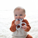 Dr. Brown'S Flexees Blue Bunny, Soft 100% Silicone Baby Teether, Bpa Free, 3M+
