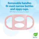Dr. Brown'S Milestones 100% Silicone Baby Bottle Handles, Narrow, Removable Easy-Grip Transitional Sippy Cup Handles, Light Pink, 4M+, 1 Pack
