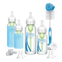 Dr. Brown'S Natural Flowã¢Â® Anti-Colic Options+ÃÂ Narrow Glass Baby Bottle Starter Set With Silicone Sleeves,Brush And Soft 100% Silicone Happypaciã¢Â Pacifier For Newborns