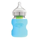 Dr. Brown'S Natural Flow Options+ Glass Baby Bottle Sleeves,100% Silicone,5 Oz,Wide-Neck,Blue