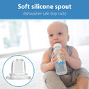 Dr. Brown'S Milestones Narrow Sippy Bottle, 100% Silicone Soft Sippy Spout, 8Oz/250Ml, Bunny, 6M+