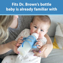 Dr. Brown'S Milestones Narrow Sippy Spout Bottle With 100% Silicone Handles, Easy-Grip Handles With Soft Sippy Spout, 8Oz/250Ml, Ecru, 1-Pack, 6M+