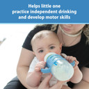 Dr. Brown'S Milestones 100% Silicone Baby Bottle Handles, Wide-Neck, Removable Easy-Grip Transitional Sippy Cup Handles, Light Blue, Green, Gray, 4M+, 3 Pack