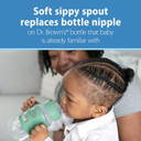 Dr. Brown'S Milestones Wide-Neck Sippy Spout Bottle With 100% Silicone Handles, Easy-Grip Handles With Soft Sippy Spout, 9Oz/270Ml, Green, 1-Pack, 6M+