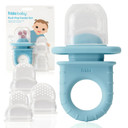 Frida Baby Push Pop Feeder, Baby Fruit Feeder, Baby Fruit Food Feeder To Safely Introduce New Foods, Fresh + Frozen Food Silicone Feeder For Babies, Bpa Free, Dishwasher Safe | 3 Count, Blue