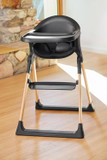 Munchkinã¢Â® Floatã¢Â Foldable Baby And Toddler High Chair - Easy Clean, Compact And Lightweight, Great For Small Spaces, Black With Wooden Legs
