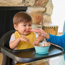 Munchkinã¢Â® Floatã¢Â Foldable Baby And Toddler High Chair - Easy Clean, Compact And Lightweight, Great For Small Spaces, Black With Wooden Legs