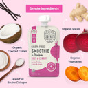 Serenity Kids 6+ Months Dairy-Free Smoothie Baby Food | Usda Organic | Grass Fed Collagen Protein | 3.5 Ounce Bpa-Free Pouch | Beet & Carrot | 6 Count
