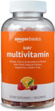 Amazon Basics Kids' Multivitamin Gummies, Orange, Cherry & Strawberry, 190 Count (Previously Solimo)