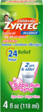 Zyrtec Children'S 24 Hour Allergy Relief Syrup, 5 Mg Cetirizine Hcl Antihistamine, Kids Allergy Medicine For Indoor & Outdoor Allergy Relief, Dye-Free & Sugar-Free, Bubble Gum, 4 Fl. Oz