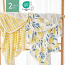 Momcozy Hooded Baby Towel, 2 Pack Baby Bath Towel Set With Large 35 X 35 Inch, Super Soft Cotton And Hooded Towel For Newborn, Toddler And Kid, Lemon Leaves