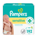 Pampers Sensitive Baby Wipes, Water Based, Hypoallergenic And Unscented, 3 Refill Packs (192 Wipes Total)