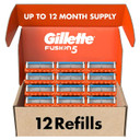 Gillette Fusion5 Mens Razor Blade Refills, 12 Count, Lubrastrip For A More Comfortable Shave