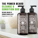 Viking Revolution Beard Wash & Conditioner Set W/Argan & Jojoba Oils  Softens, Smooths & Strengthens Beard Growth - Natural Peppermint And Eucalyptus Scent - Shampoo (17 Oz)