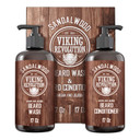 Viking Revolution Palo Santo Beard Wash And Beard Conditioner Set With Argan And Jojoba Oils - Softens And Strengthens - Natural Palo Santo Scent - Beard Shampoo With Ginseng Root Extract (17 Oz)
