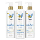 Dove Body Love Body Cleanser Moisture Boost 3 Count For Dry Skin Body Wash With Hyaluronic Acid And Moringa Oil 17.5 Fl Oz